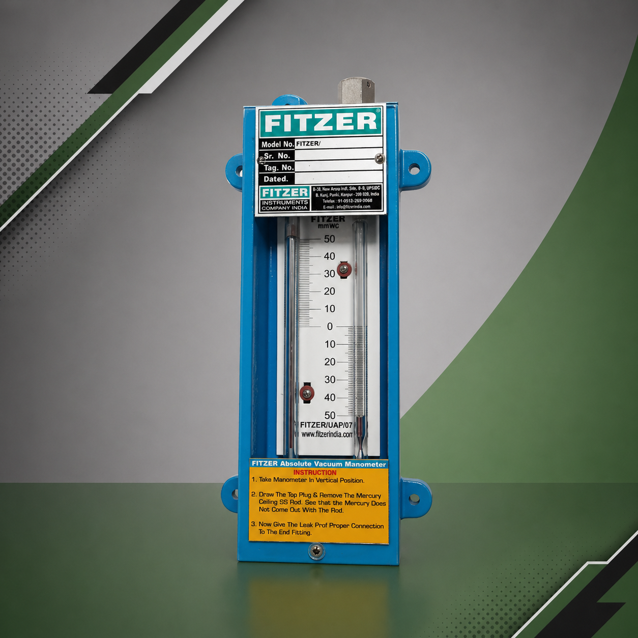U Tube Absolute Pressure Manometer Mercury Barometer