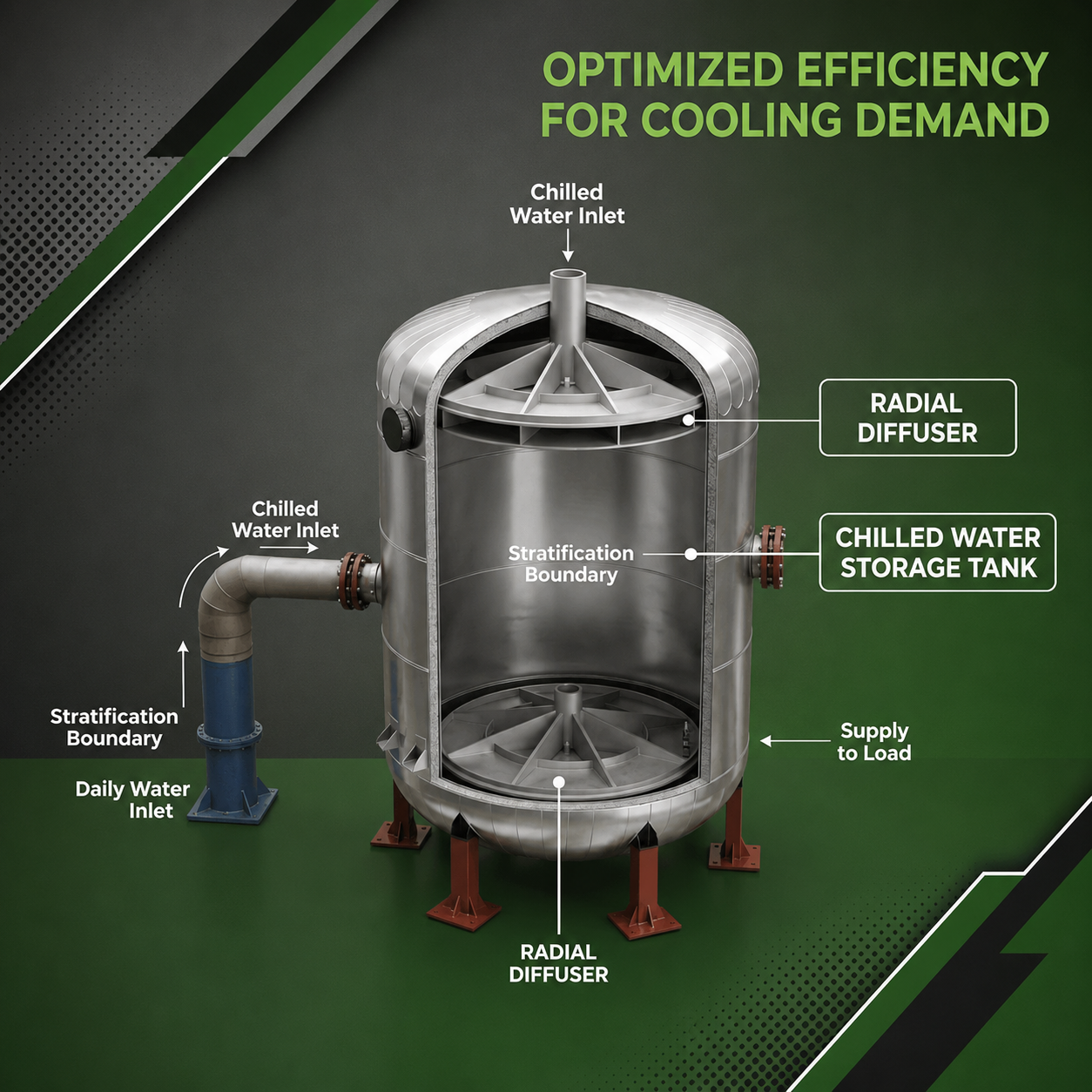 Chilled Water Stratified Thermal Energy Storage System